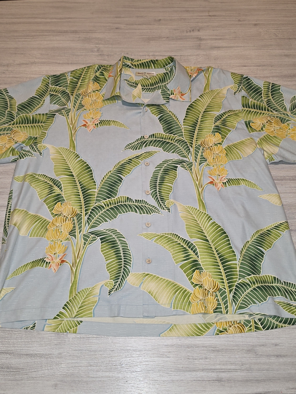 Tommy Bahama Hawaiian Palm Leaf Short Sleeve Button Shirt Men's Blue Size XXL B4